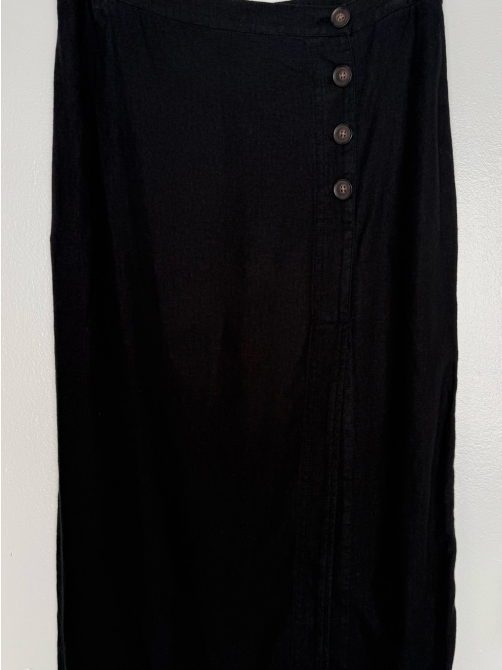 Melrose and Market Black Midi Skirt with Front Slit & Button - Picture 6 of 6